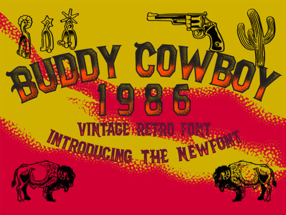 Buddy Cowboy 1986 Font for Creative Projects